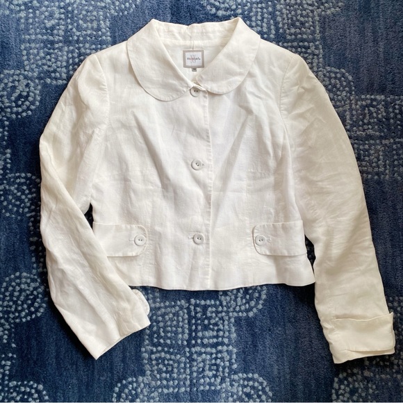 🐚 MONNARI WHITE LINEN ELEGANT BLAZER JACKET! - Picture 8 of 16